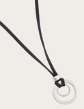 suede double ring necklace