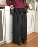 Herr Strap Banding Waist Layered Pile Training Skirt Pants