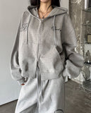 Ove Lettering Semi-Crop Hood Zip-Up