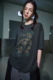 Peace Flower Pigment Short Sleeve T-Shirt