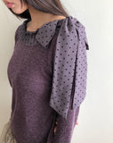 Beltic Dot Ribbon Off-Shoulder T-Shirt