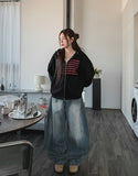 Blind washing balloon denim pants