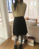 Chizen Corduroy A-Line Midi Skirt