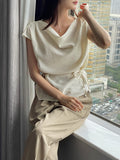 Les Drape Yoru Cap Sleeveless T-Blouse