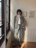 Izuna stripe crop cardigan