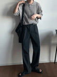 Summer Linen Ribbed Collar Knit
