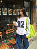 Rashi U-neck One Off-Shoulder Printing Sweatshirt