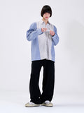 CHECK FABRIC MIX SHIRT