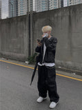 Washed denim blouson jacket