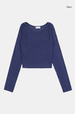 Olive wide-neck crop long sleeve