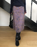 Jubel Flower Chiffon Midi Skirt