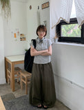 Hinbo Summer Check Roll-up Short Sleeve Shirt