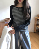 Noi Stripe Raglan Boat Neck Long Sleeve