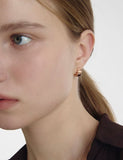 Ice Block Silver One-Touch Earrings M