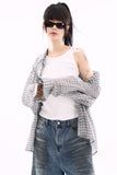 Extremely thin over check shirt