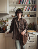Flatter loose fit striped shirt