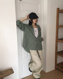 [UNISEX] Sket Autumn Check Overfit Long Sleeve Shirt