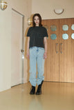 Ribbon Denim Pigment Crop TEE