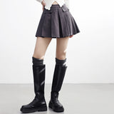 Laminet pocket pleated skirt