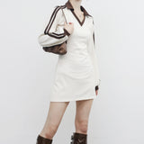 Newden V-neck Color Matching One Piece