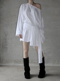 Ille One-Shoulder Knot Long T-Shirt