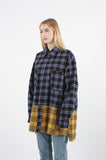 Heavy Overfit Check Colorblock Shirt