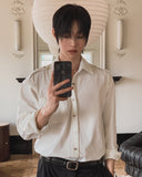 Soban epaulet crop long sleeve shirt