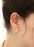 Champagne Moon Silver Hobo One-Touch Earrings