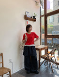 [BAONHAUS] Mecca Summer Denim Layered Skirt Pants