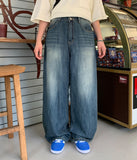 Rosinta Summer Wash Denim Wide Pants