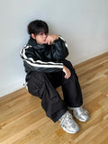 Unbalanced unisex cargo balloon pants