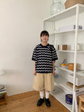 [unisex] Peribi Round Wave Short Sleeve Knit