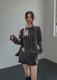 Trip Big Ribbed Damage Dyeing Washing Knit