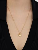 Pebble Heart Silver T-Bar Necklace S