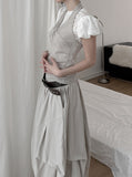 Hazel See-Through Lace Volume Puff Tee