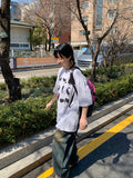 [unisex] Donay Cat Printing Over Short Sleeve Tee