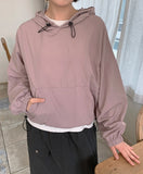 Mayde String Nylon Crop Hoodie