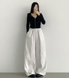 Nylon Wing Silver Point Curved Wide Banding Pants