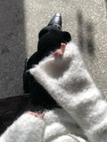 [Muffler Set/Wool Knit] Cozen Off-Shoulder Loose Fit Tie Knit