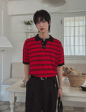 Iru Boucle Stripe Collar Knit