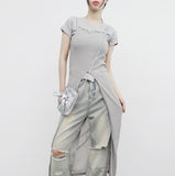 Chatier Slit Sleeveless One Piece