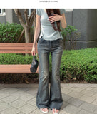 Cooling Hip Padded Low-Rise Stretch Summer Bootcut Denim Pants