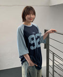 [unisex] Langen color matching number over short sleeve tee
