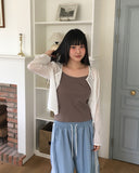 Cheche flower see-through button cardigan