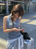 Choa Stripe Halter Sleeveless