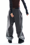 Two-tone panel fleece jogger pants