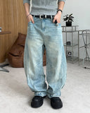 B-Ed Cut Curved Denim Pants