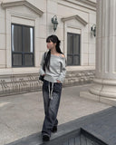Fron shoulder slit knit