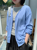 Riiku V-Neck Linen Summer Cardigan - Linen 50