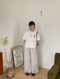 [unisex] Nonoka Banding Stripe Wide Linen Pants - Linen 60